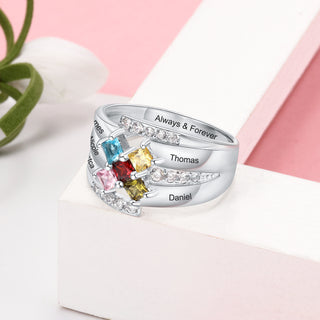 925 Silver Cross Birthstone Rings
