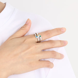 925 Silver Birthstone Name Ring