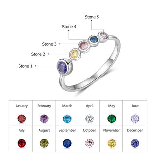 Custom 925 Sterling Silver Birthstones Rings
