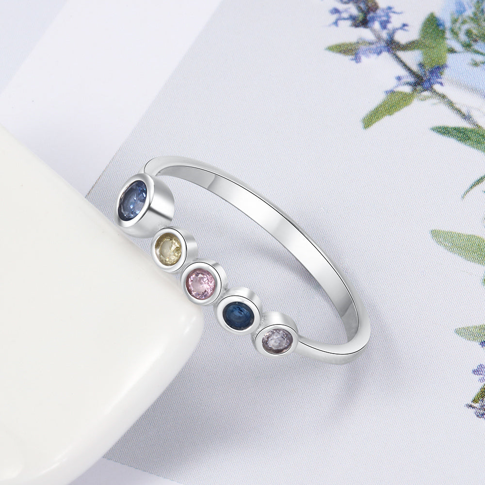 Custom 925 Sterling Silver Birthstones Rings