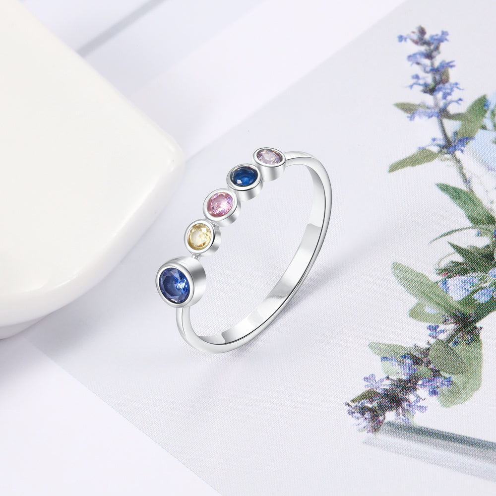 Custom 925 Sterling Silver Birthstones Rings
