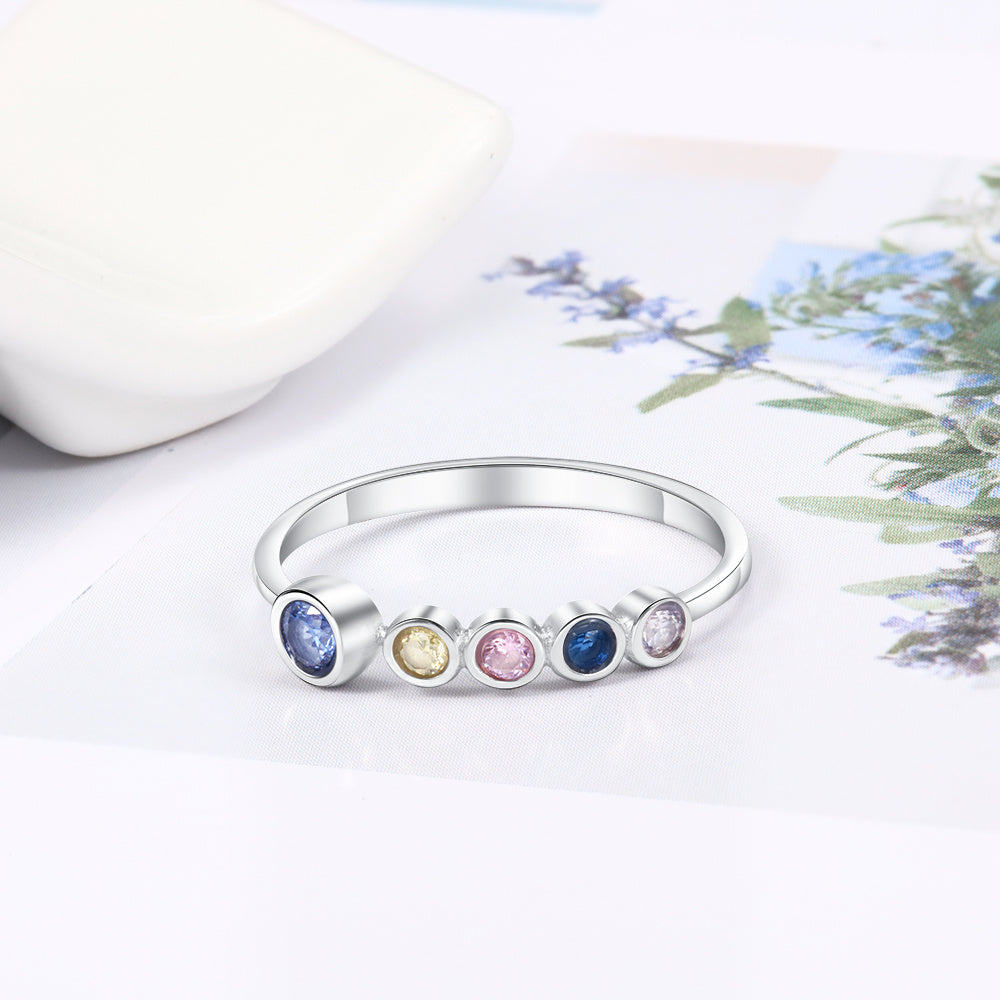 Custom 925 Sterling Silver Birthstones Rings