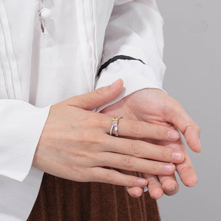Engraving Names Heart Shape Stone Ring