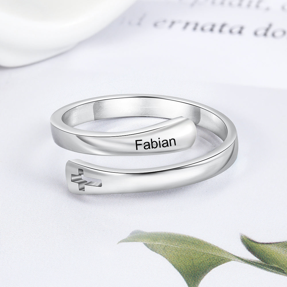 Engraved Stainless Steel Opening Ring