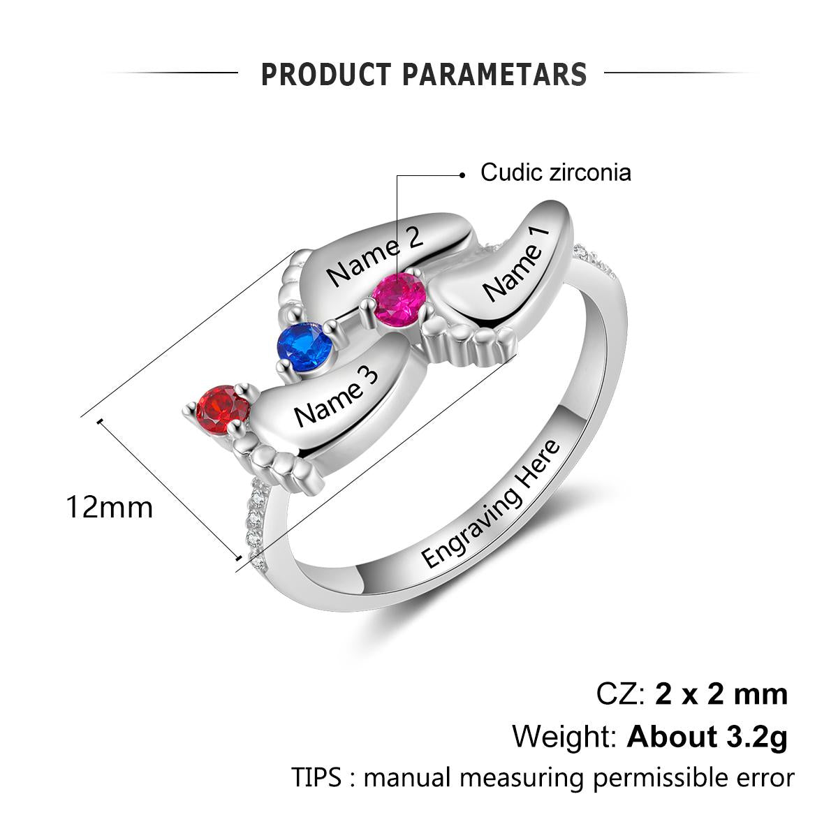 Foot Birthstone Ring