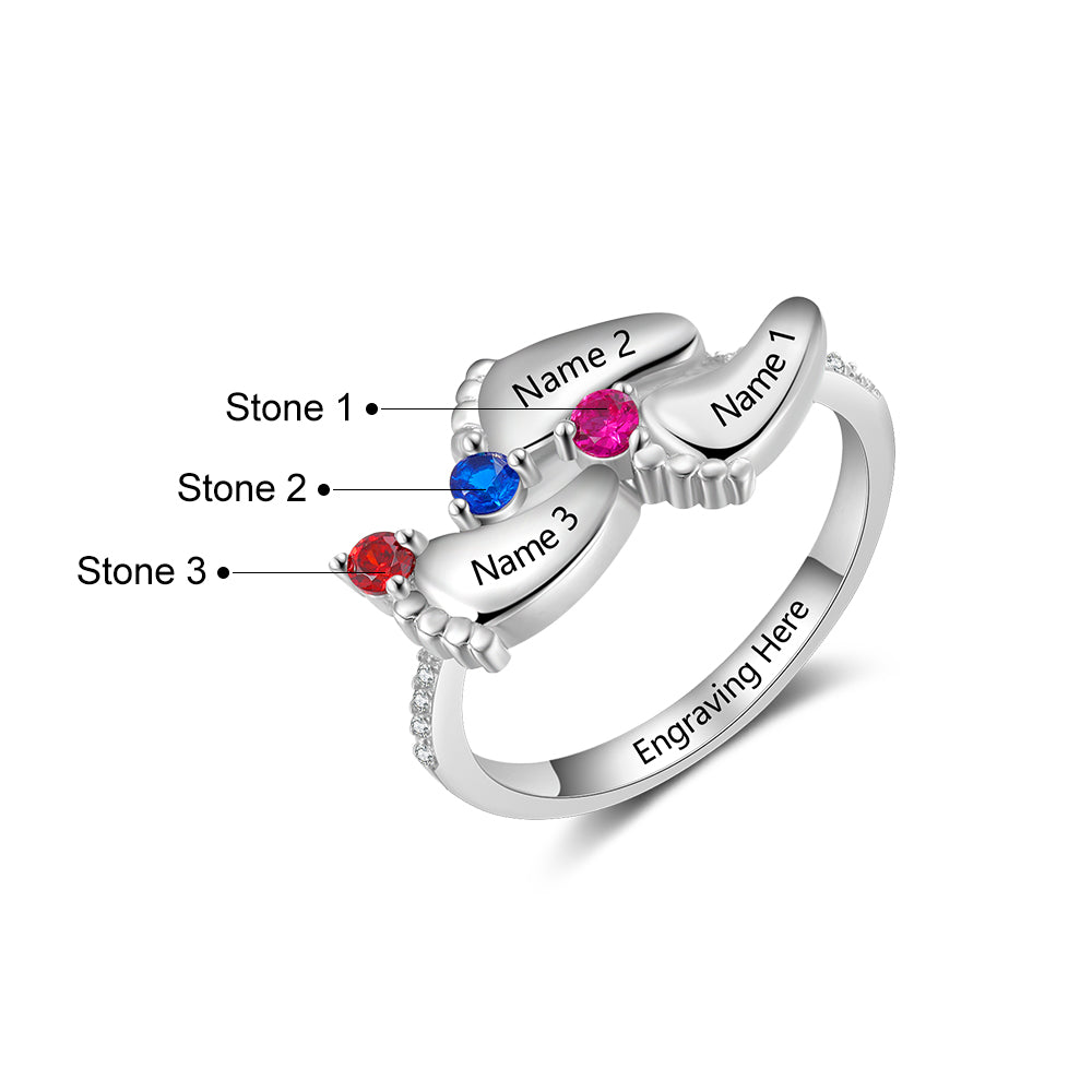 Foot Birthstone Ring