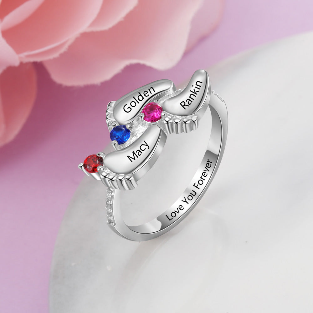 Foot Birthstone Ring