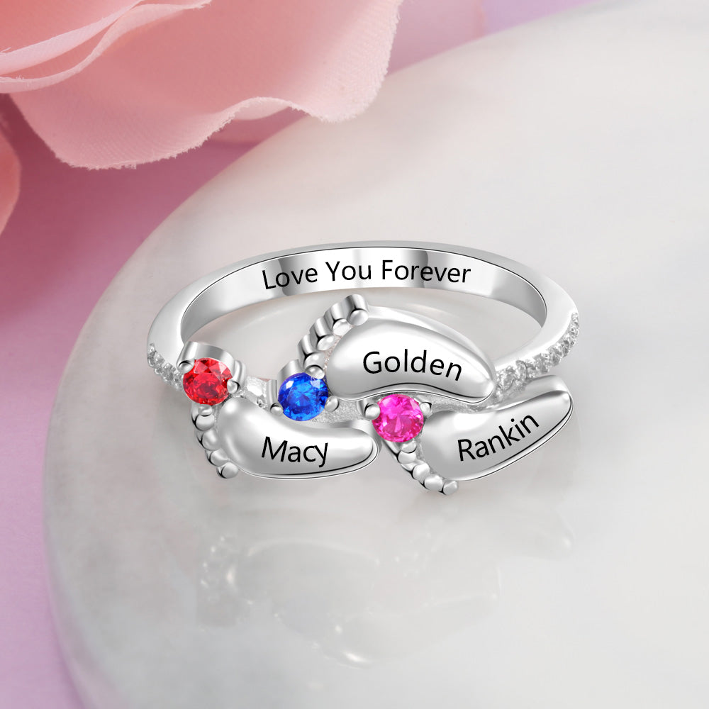 Foot Birthstone Ring