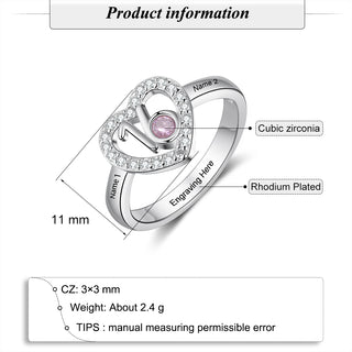 Copper Birthstone Number Sixteen Heart Ring