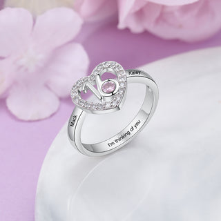 Copper Birthstone Number Sixteen Heart Ring