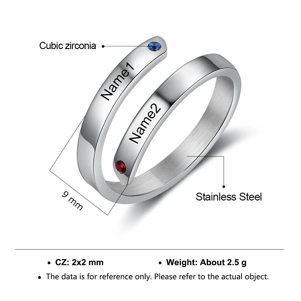 Stainless Steel Opening Name Ring