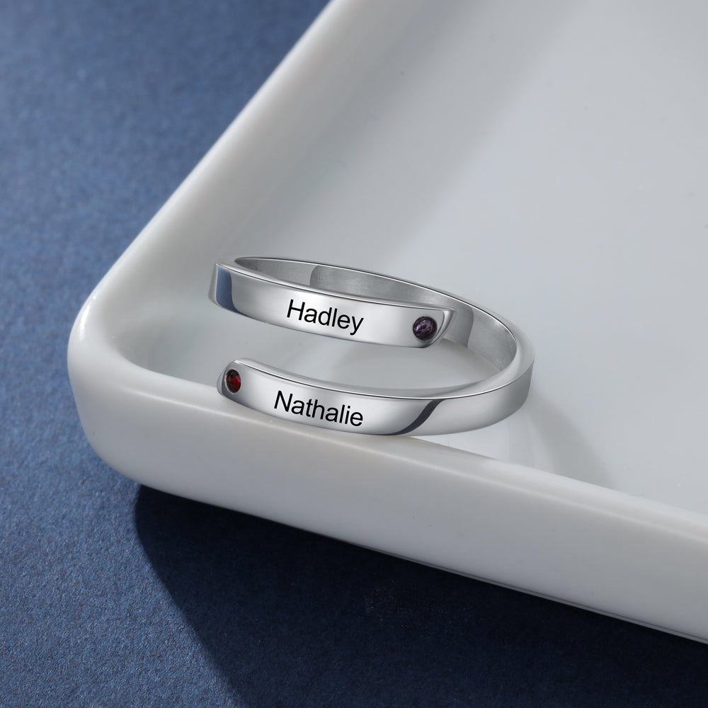 Stainless Steel Opening Name Ring