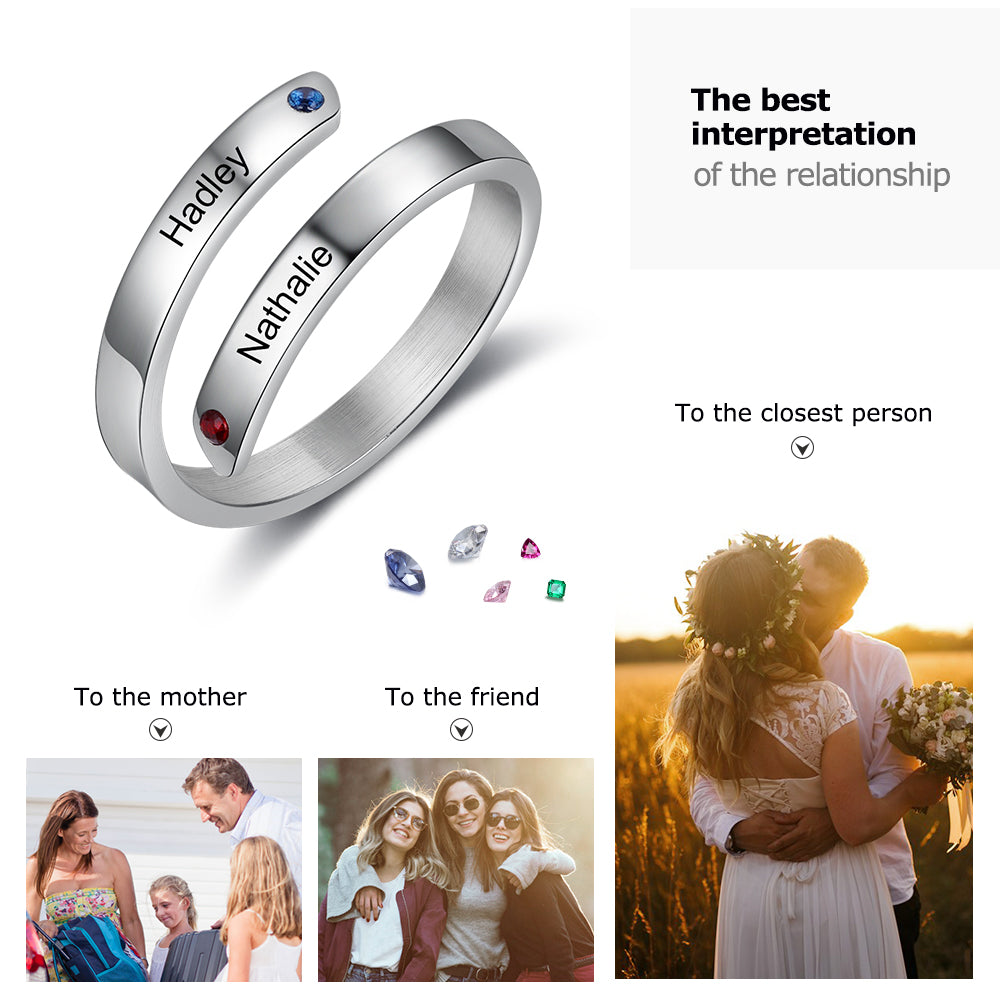 Stainless Steel Opening Name Ring