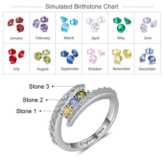 Rhodium Plated Birthstone Ring