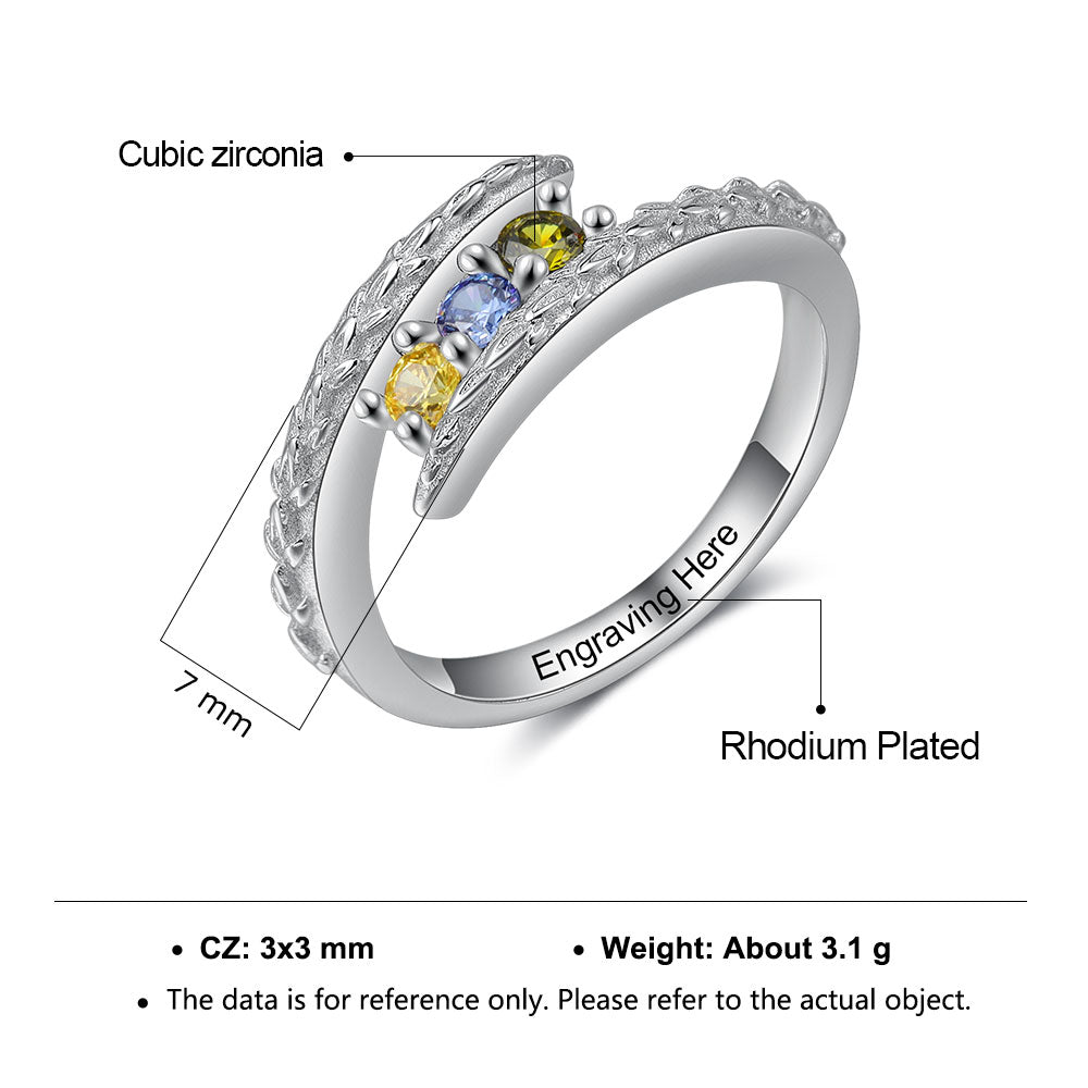 Rhodium Plated Birthstone Ring