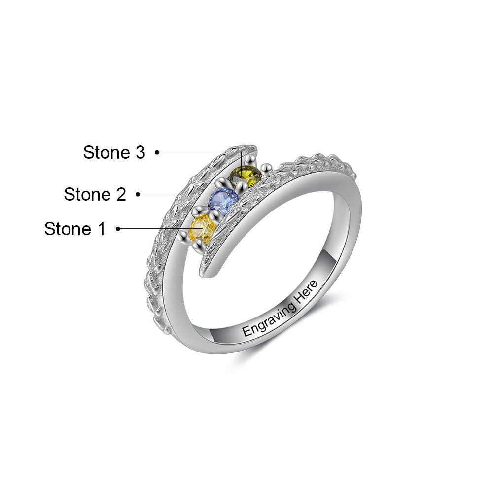 Rhodium Plated Birthstone Ring