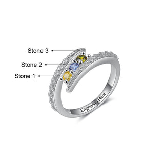 Rhodium Plated Birthstone Ring