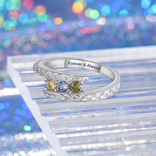 Rhodium Plated Birthstone Ring