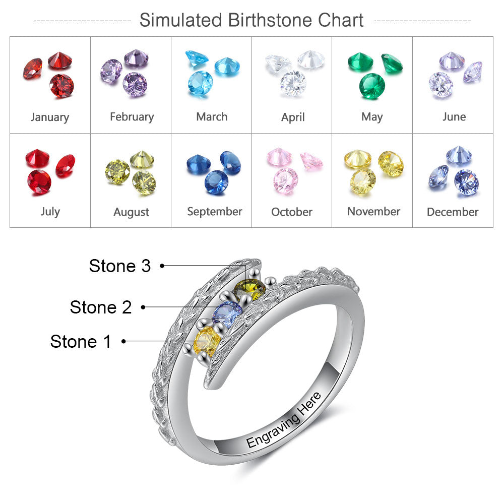 Rhodium Plated Birthstone Ring