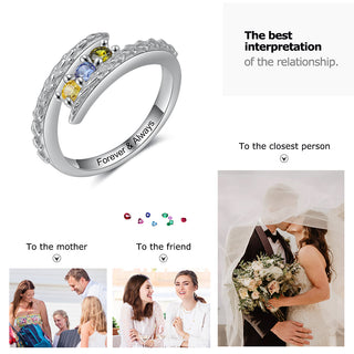 Rhodium Plated Birthstone Ring