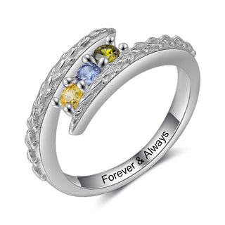 Rhodium Plated Birthstone Ring