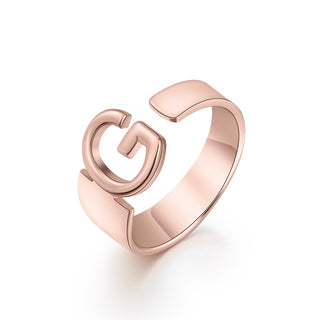 Personalized Rhodium Plated Letter Ring