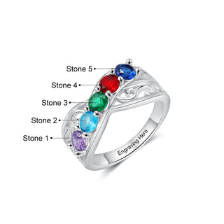 Rhodium Plated Birthstone Ring