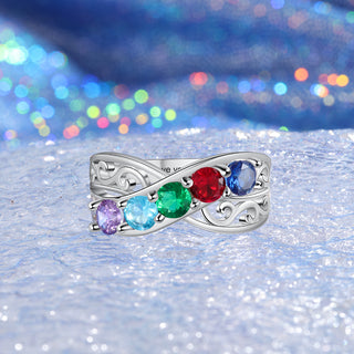 Rhodium Plated Birthstone Ring