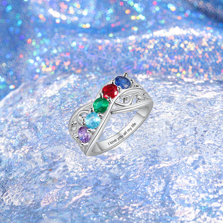 Rhodium Plated Birthstone Ring