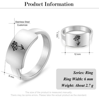 Custom One To Four Flower Birth Flower Ring