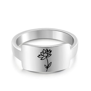 Custom One To Four Flower Birth Flower Ring