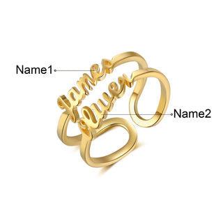 Personalized Rhodium Plated Name Ring