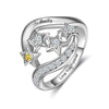 S925 Silver Birthstone Star Ring