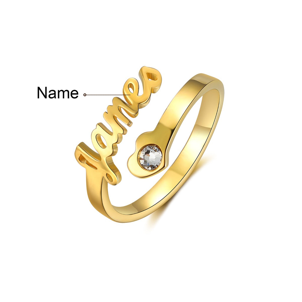 Jewelry Personalized Name Opening Ring