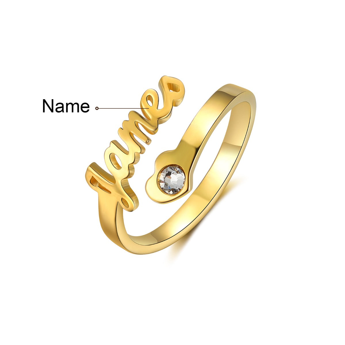 Jewelry Personalized Name Opening Ring