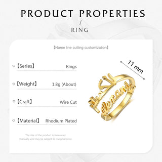 Personalized Double Names Ring