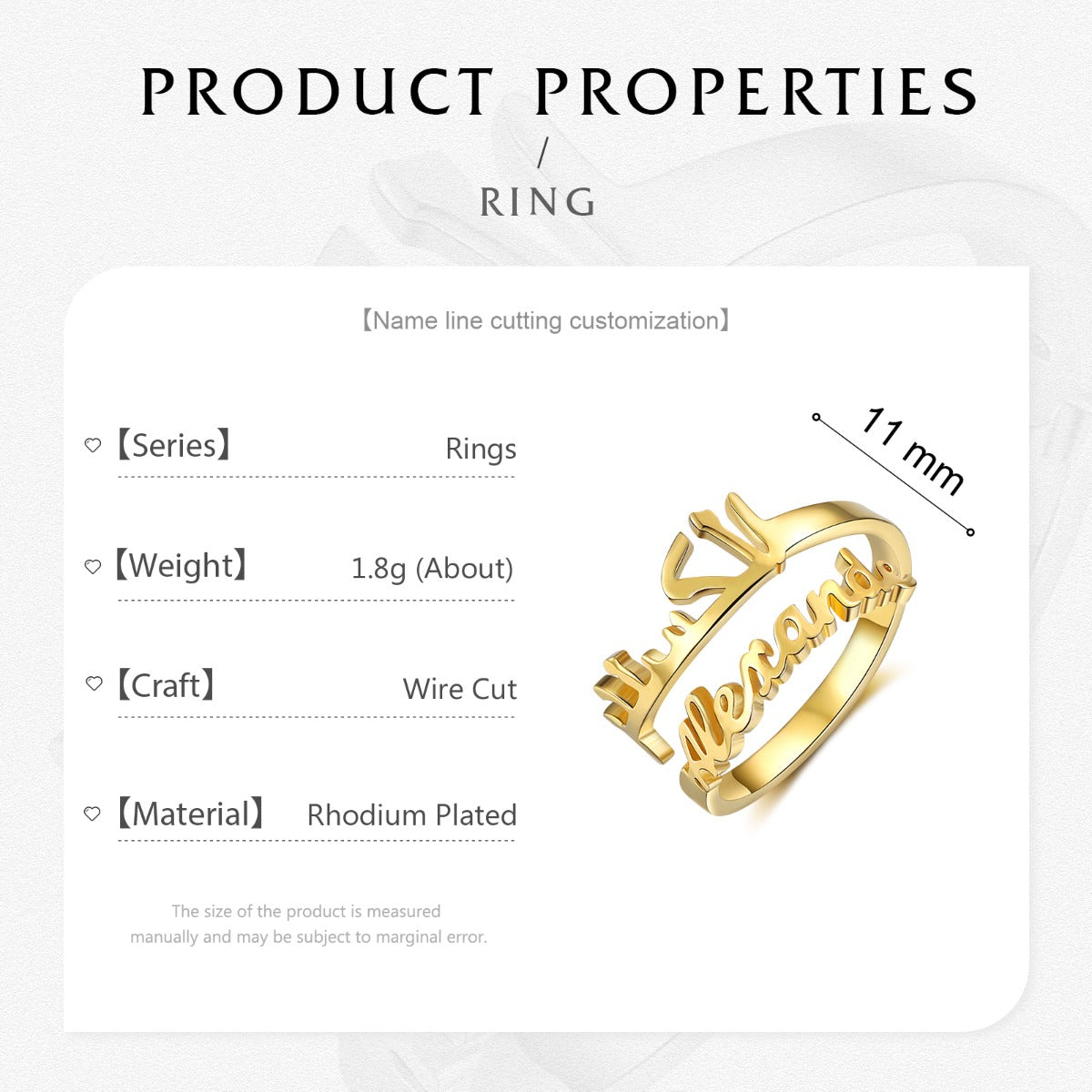 Personalized Double Names Ring