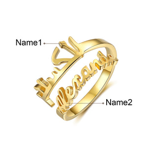 Personalized Double Names Ring