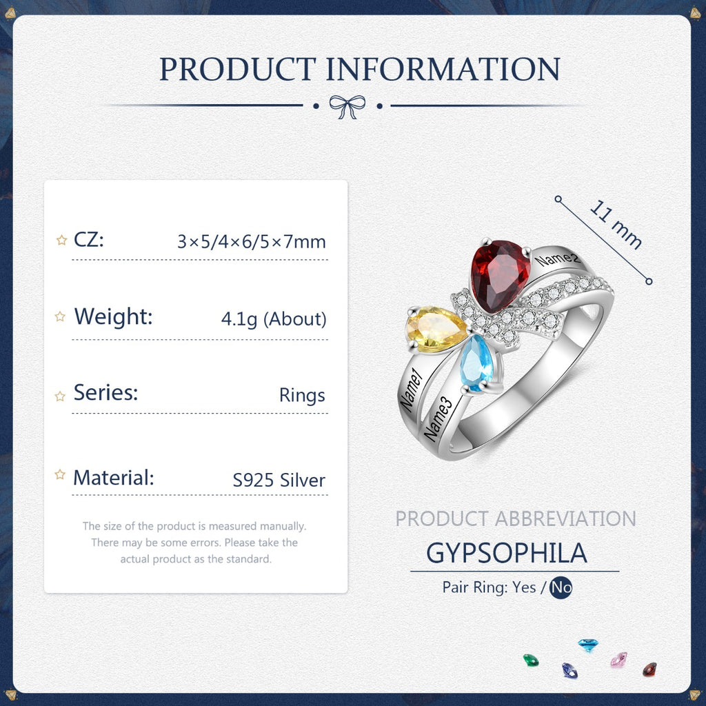 925 Sterling Silver Butterfly CZ Women Ring