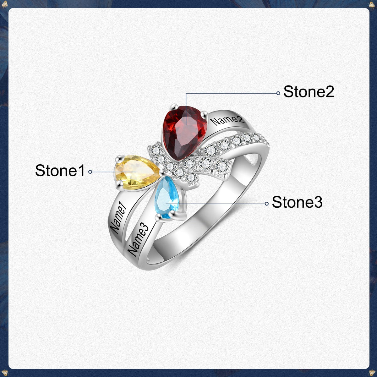 925 Sterling Silver Butterfly CZ Women Ring