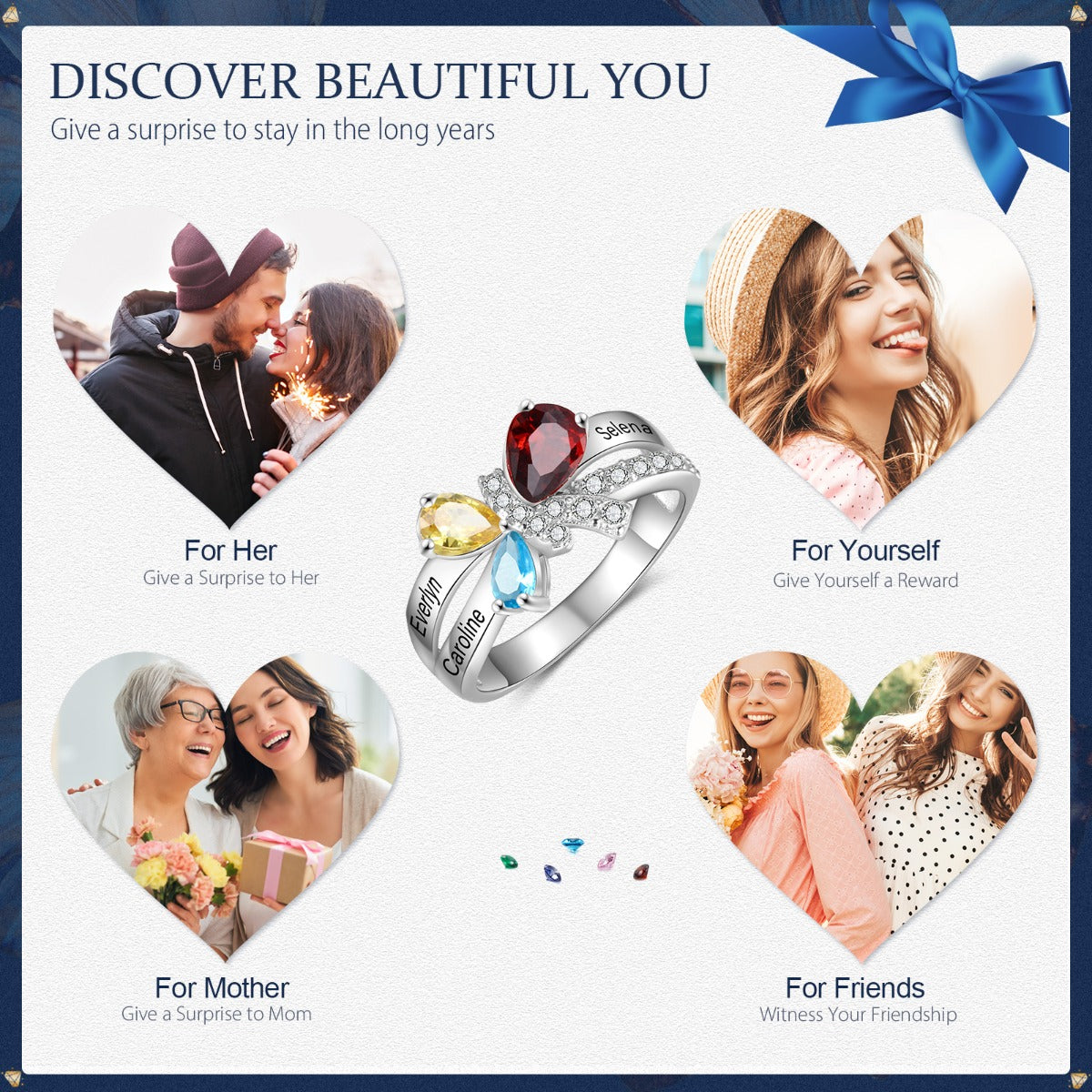 925 Sterling Silver Butterfly CZ Women Ring