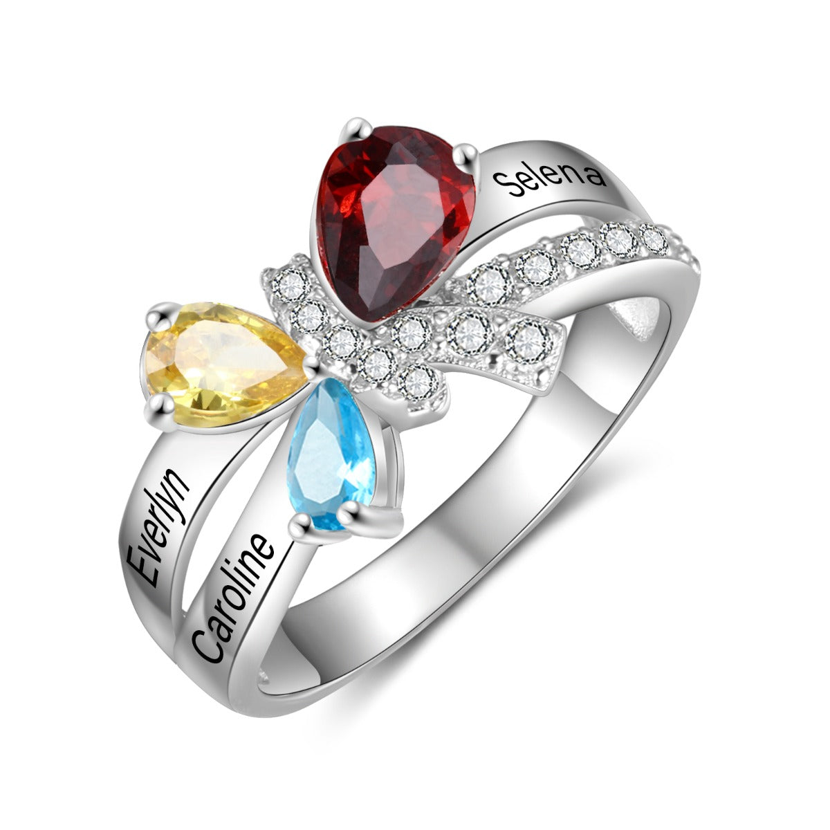 925 Sterling Silver Butterfly CZ Women Ring