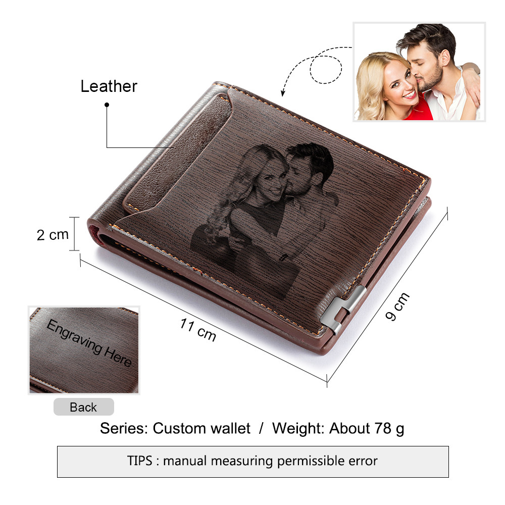 Wholesale gift PU Leather Custom Photo Wallet