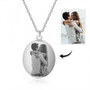 Engraving Stainless Steel Photo Necklace