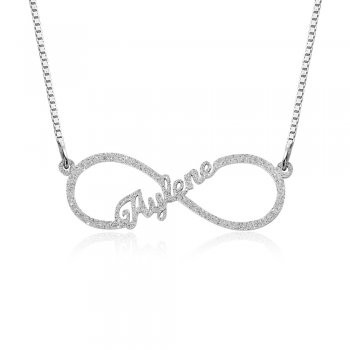 Silver Custom Infinity Necklace with 1 Name