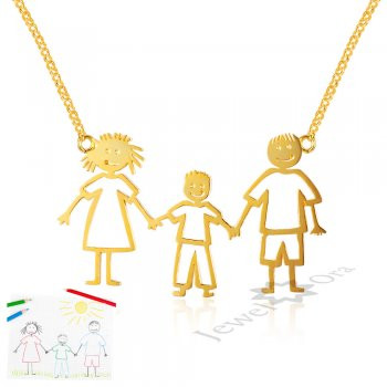 Best Dropship Product* (Simple Design) Personalized 925 Sterling Silver Loving Family Drawing #NE101706