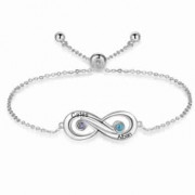 Best Dropship Product * Birthstone & Engraved Rhodium Plated Bracelet #BA103692