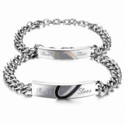 His and Hers Engravable Stainless Steel Bracelets