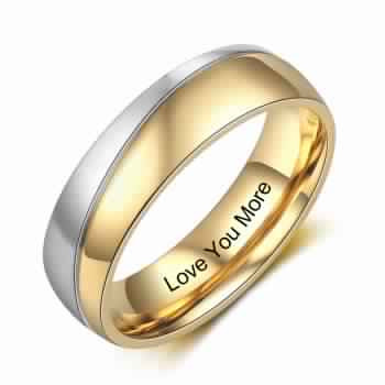 Personalized Stainless Steel Counple Ring