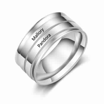 Engravable Stainless Steel Ring with 2 Names